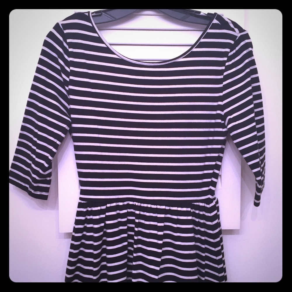 Adorable Black and White Stripped Dress